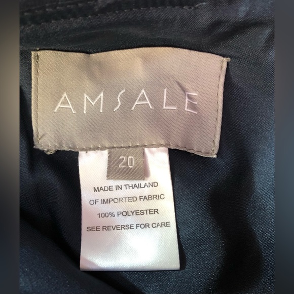 Amsale Navy Blue Strapless Gown - Picture 3 of 4